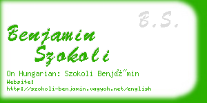 benjamin szokoli business card